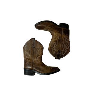 Red Ranch Brand Western Boots Little Kids Size 10.5 Brown Cowboy Leather